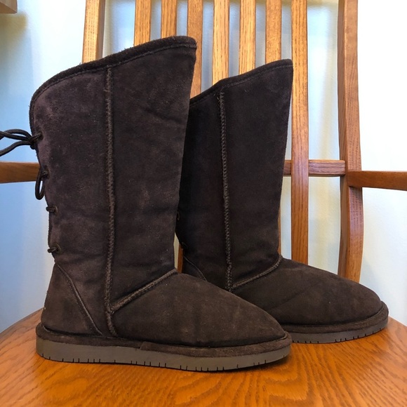Bear Paw Suede Boots Dark Brown, Size 7 - Picture 7 of 11